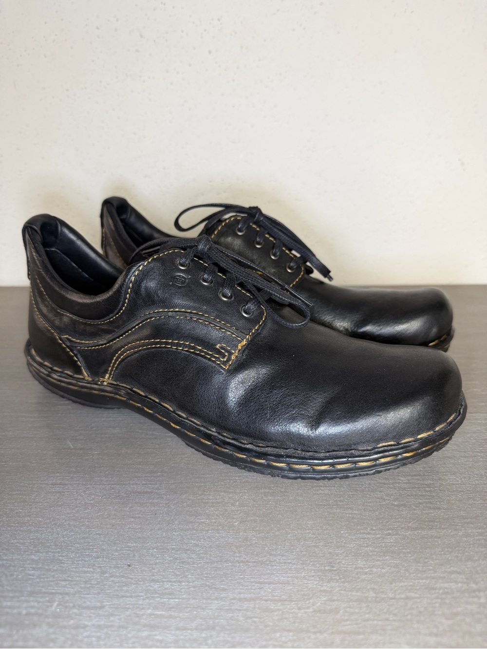 Born Leather Sneakers Womens Size 11 M Black Low Top Casual Comfort Oxford Derby
